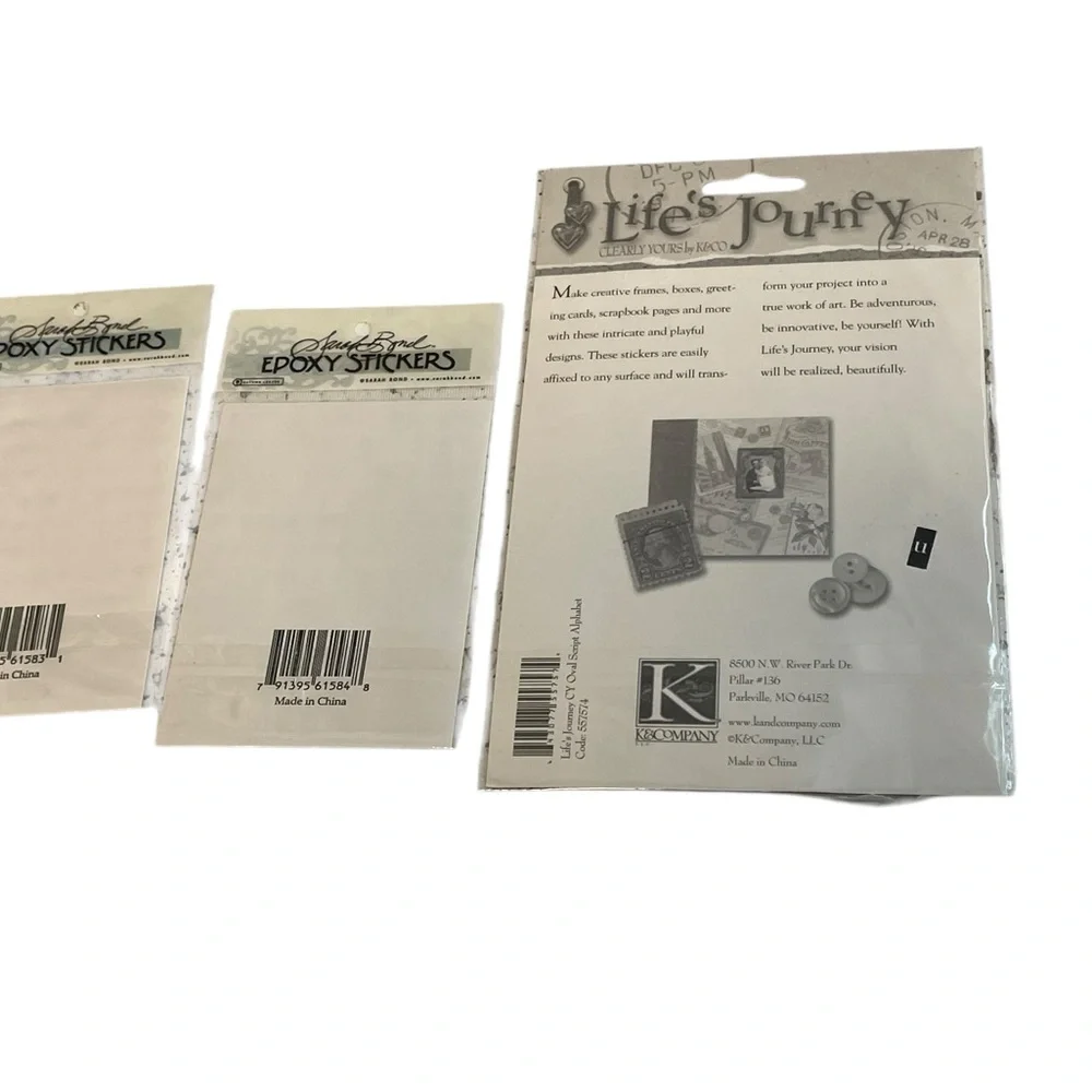 Sarah Bond & K&Co Epoxy Stickers Lot Alphabet & Number Sets for Scrapbooking New